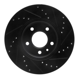 Buick Encore GX Brake Rotor (1) - Front Left - R1 Concepts - Drilled & Slotted - Black - `11-`25